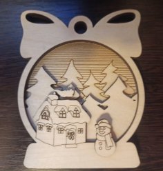 Laser Cut Christmas Decoration Wooden Splicing Ornament Free Vector