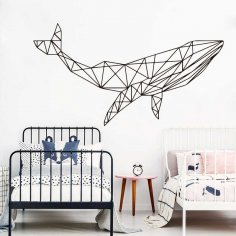 Laser Cut Whale Geometric Wall Art Free Vector