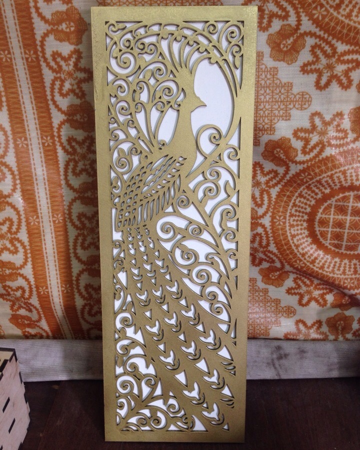 Laser Cut Peacock Panel Decor Free Vector
