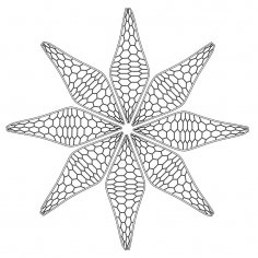 Laser Cut Lattice Flower Decor DXF File