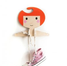 Laser Cut Wooden Coat Hanger For Kids Free Vector