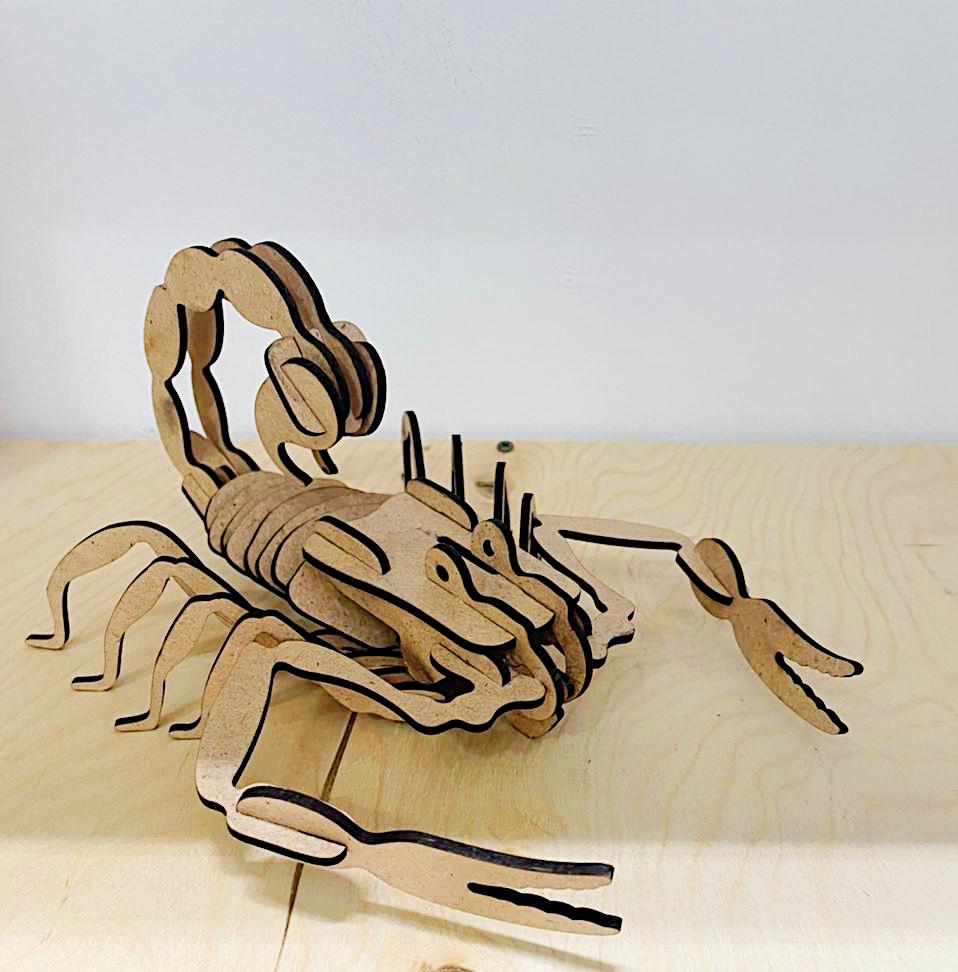 Laser Cut Scorpion 3D Puzzle DXF File