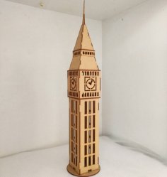 Laser Cut Big Ben 3D Model Free Vector