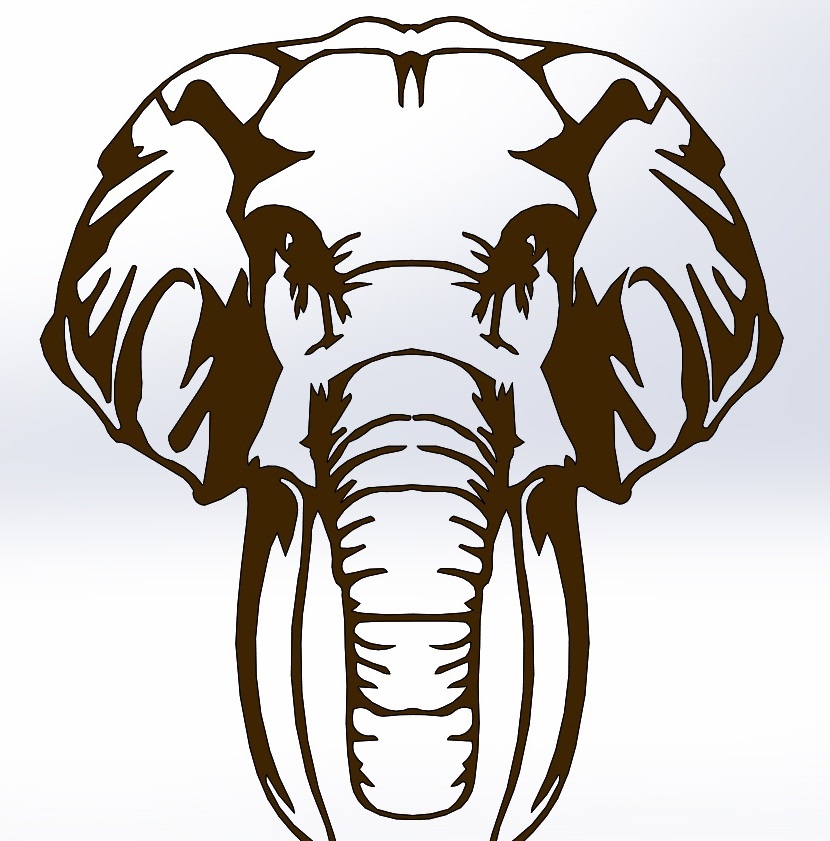 Laser Cut Engrave Decor Elephant DXF File