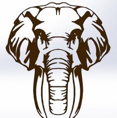 Laser Cut Engrave Decor Elephant DXF File