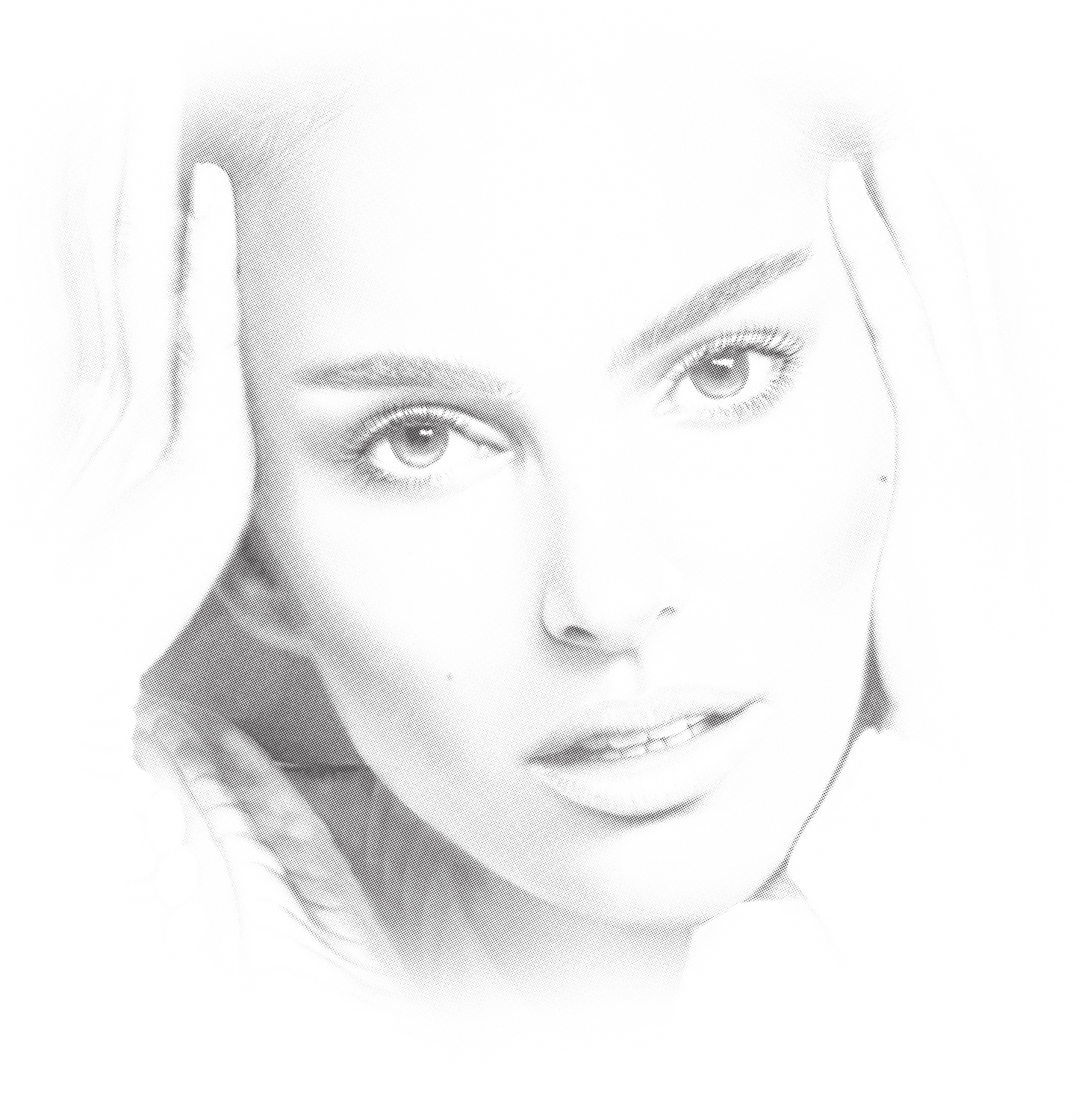 Laser Cut Engrave Natalie Portman Pencil Drawing Portrait Free Vector