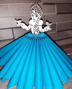 Laser Cut Decorative Wooden Tabletop Snow Maiden Napkin Holder Free Vector