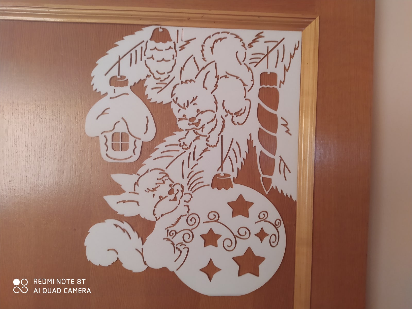 Laser Cut Squirrel Christmas Decoration Free Vector