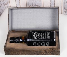 Laser Cut Engraved Jack Daniels Whiskey Wooden Box Free Vector