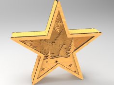 Laser Cut Christmas Star Light Decoration Festive Lamp Free Vector