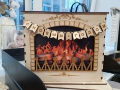 Laser Cut New Year Eve Fireplace Decoration Christmas Mantel Decor Free Vector
