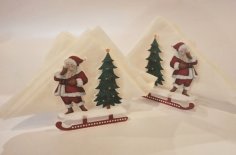 Laser Cut Christmas Napkin Holder Acrylic Standing Napkin Holder Free Vector