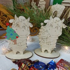 Laser Cut New Year Ornament Christmas Decoration Free Vector