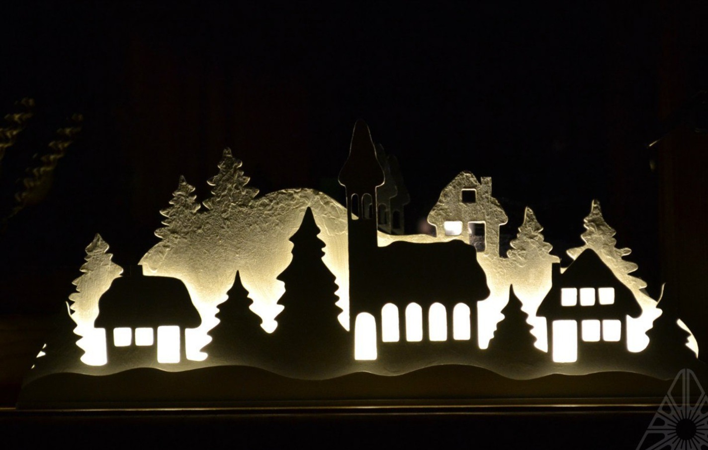 Laser Cut Christmas New Year Night Lamp Shadow Box Free Vector