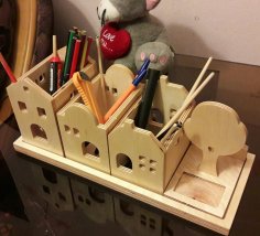 Laser Cut City Desk Organizer Cute Desk Organization Ideas Free Vector