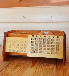 Laser Cut Wood Perpetual Calendar Storage Box Desk Organizer Free Vector