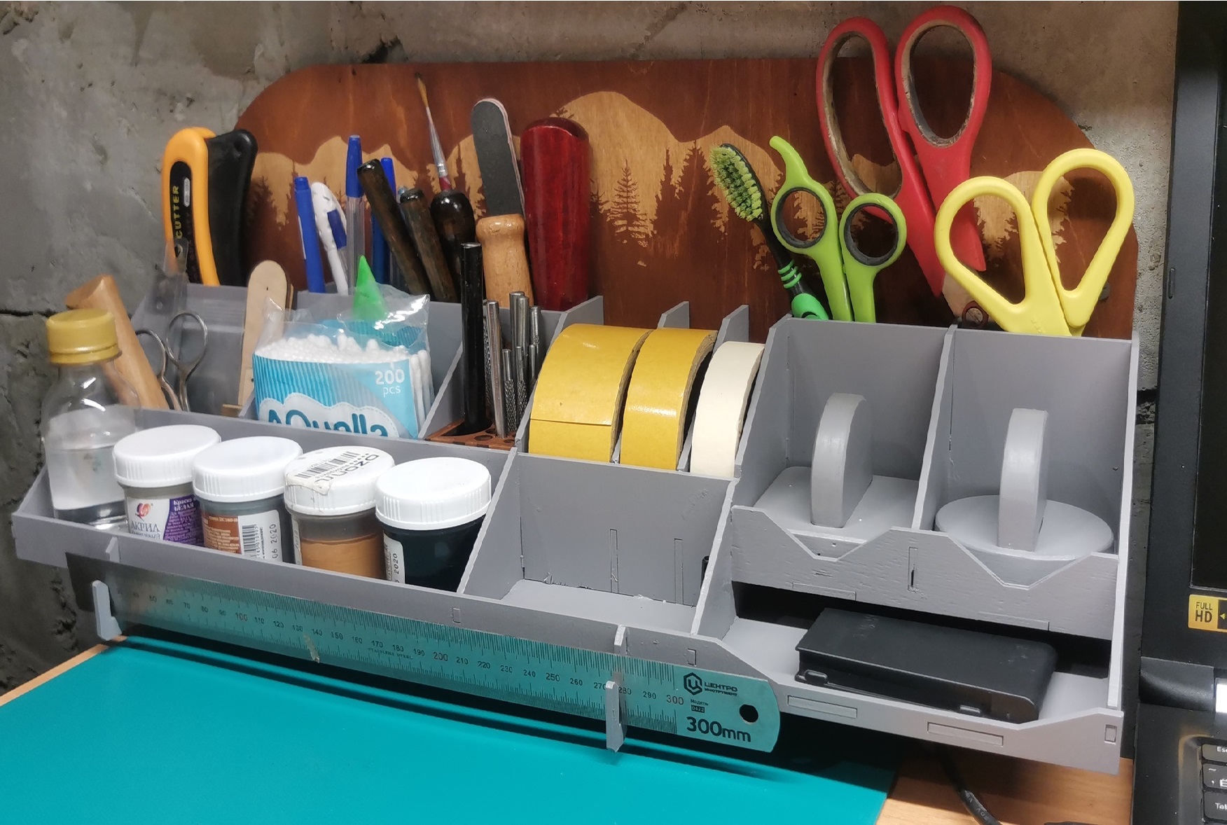 Laser Cut Home Office Desk Organizer DXF File