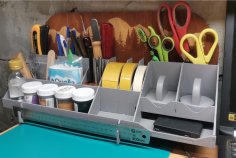 Laser Cut Home Office Desk Organizer DXF File