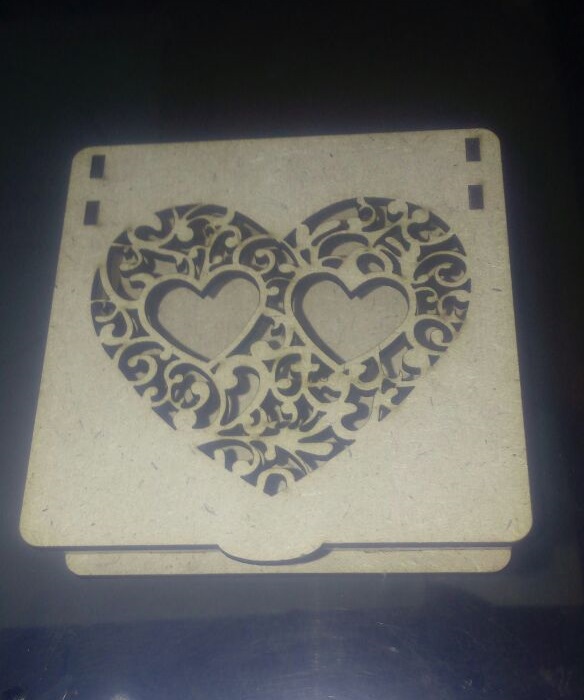 Laser Cut Wooden Gift Box 80x80mm DXF File