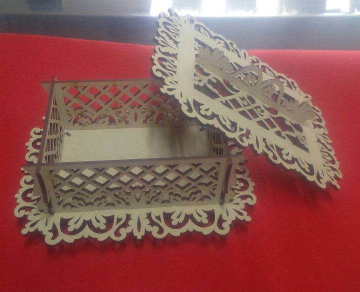 Laser Cut Wood Decorative Box Free Vector