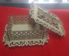 Laser Cut Wood Decorative Box Free Vector
