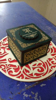 Laser Cut Elegant Ring Box Free Vector