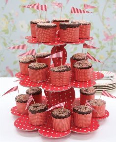 Laser Cut 3 Tiers Cupcake Stand Wedding Birthday Party Decoration Free Vector