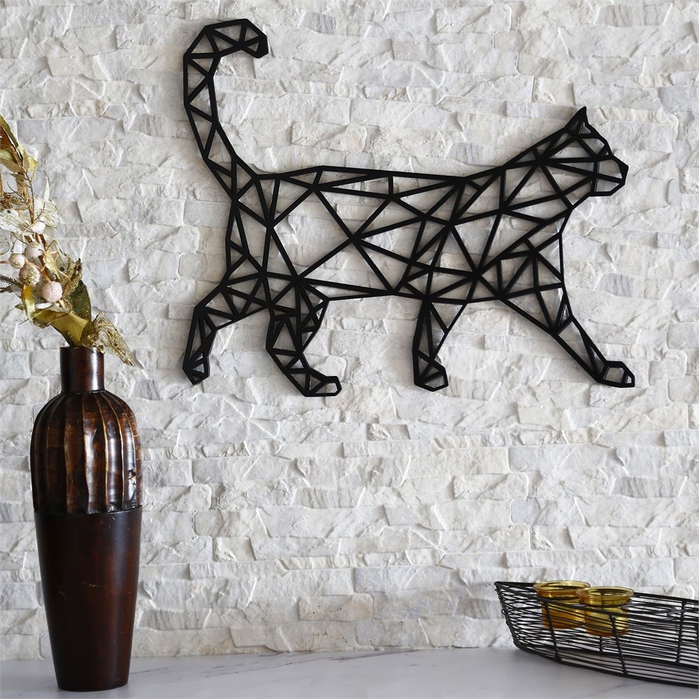 Laser Cut Cat Wall Decor Geometric Pattern Free Vector