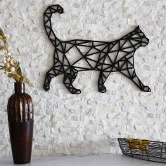 Laser Cut Cat Wall Decor Geometric Pattern Free Vector